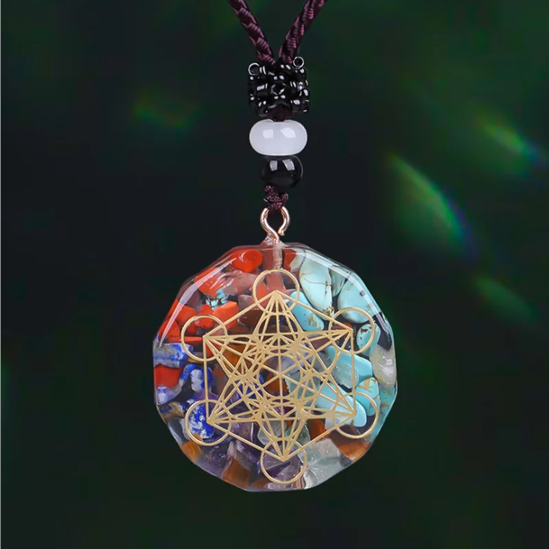 

Orgonite Pendant Chakra Round Orgone Pendant for healing