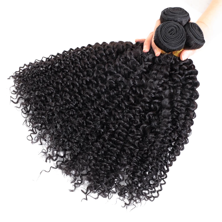 

10A Wholesale 1b# Curly Wave cuticle aligned virgin hair bundles with closure