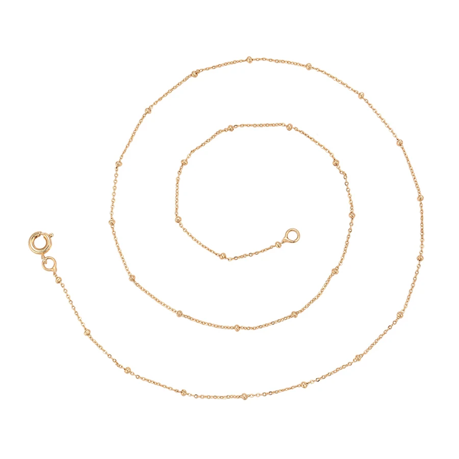 

43735 Xuping fashion jewelry Environmental Copper necklace 18K gold color plated chain bead necklace