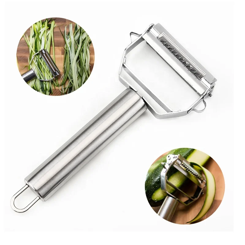 

Best Ultra Sharp Stainless Steel Dual Julienne & Vegetable Peeler with Cleaning Brush & Blade Guard Amazon