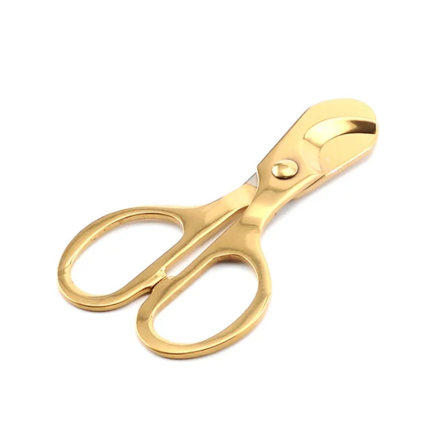 

High-end golden cigar cutter stainless steel cigar scissors