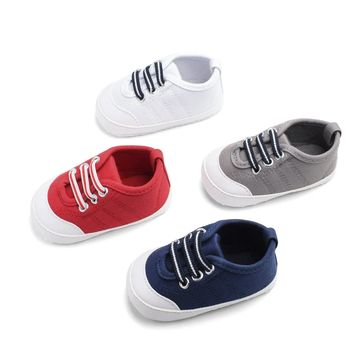 

Spring New Baby Shoes Soft Anti-Slip Sole Newborn Infant First Walkers Toddler Casual Sewing Thread Shoes, As pic