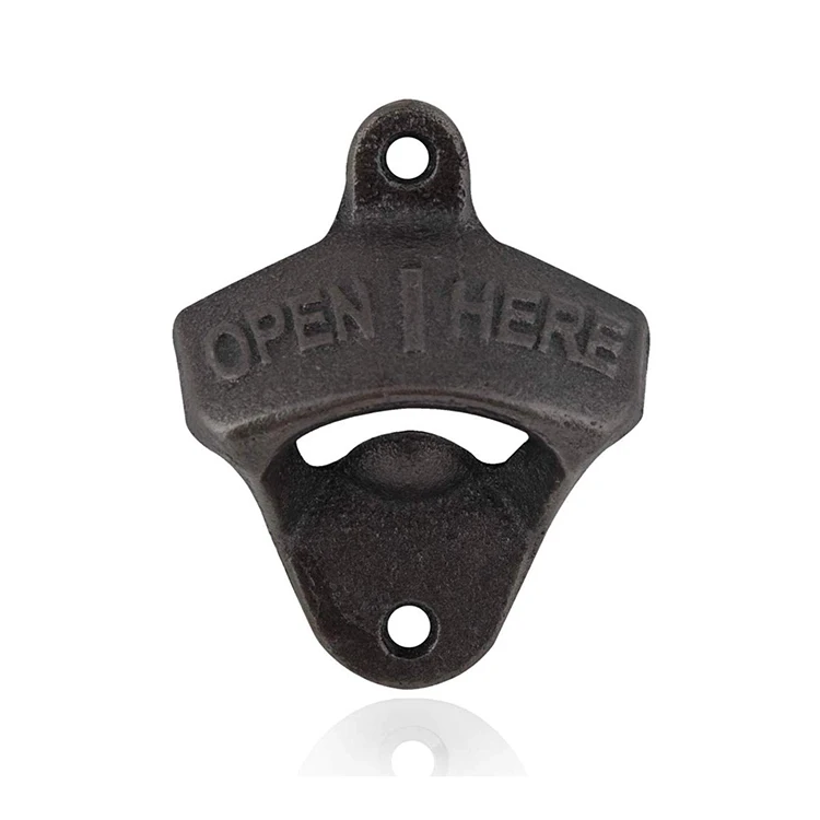 

Wall Mount Rustic Vintage Bottle Opener Style" OPEN HERE" Gift for Men and Women