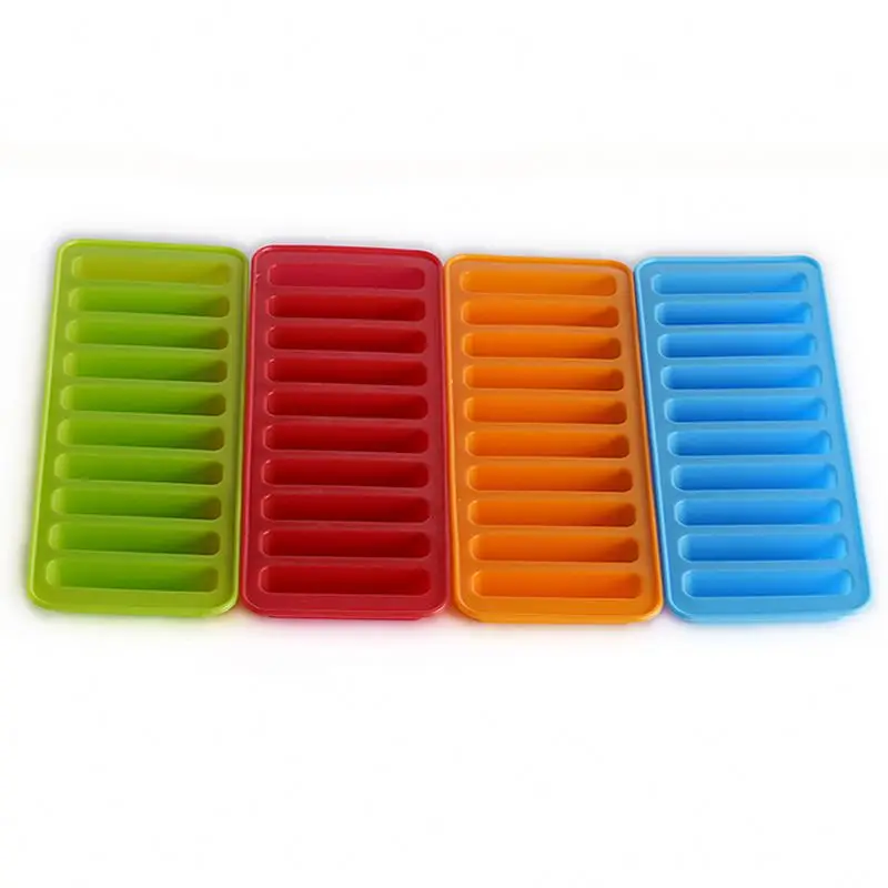 

10 Holes Silicone Forms Long Strip Finger Biscuit Silicone Mold Oven Cake Puff Ice Cube Mould Tray Bakeware DIY Baking Tools, Blue/green/red/orange