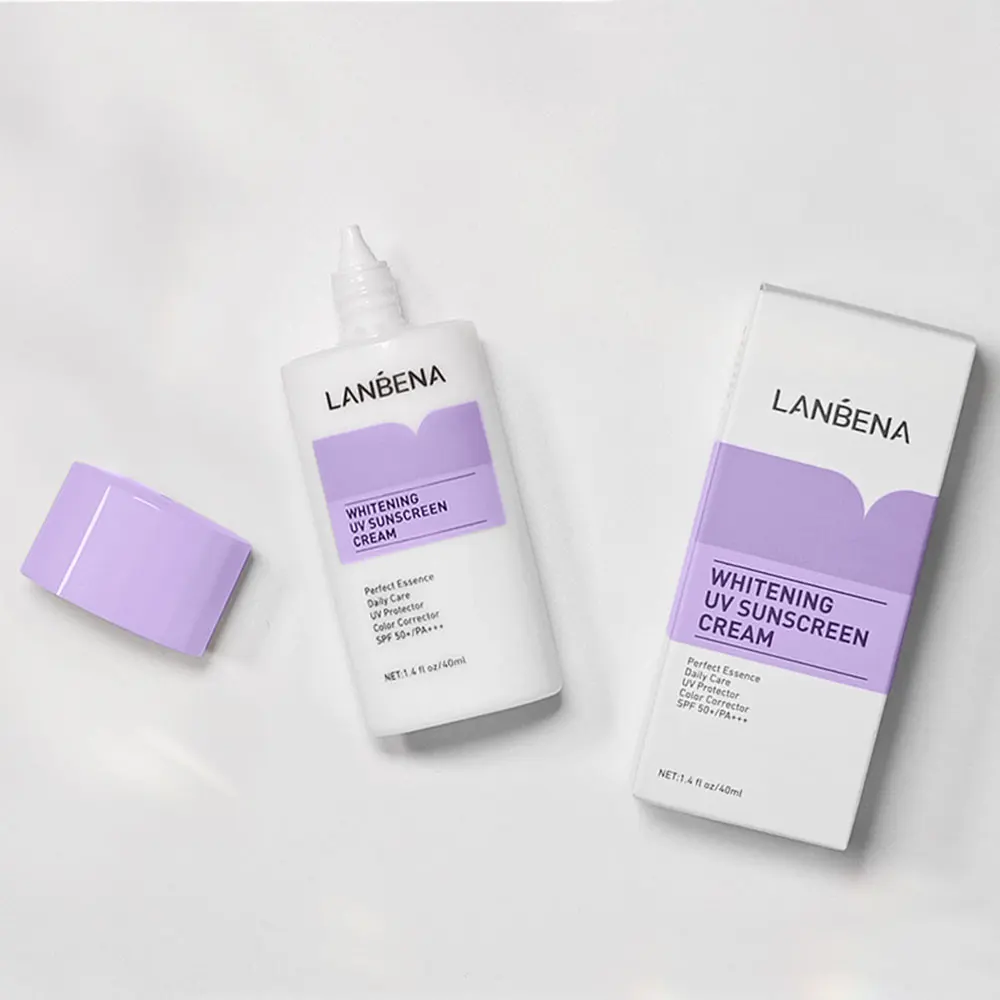 

LANBENA moisturizer spf 50 PA+++ purple uv face sunscreen cream water resistant for all skin free shipping