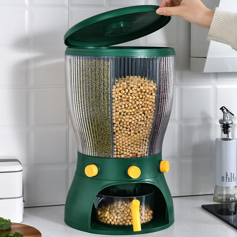 

Rotating insect-proof moisture-proof sealed rice storage box kitchen rice pot cereals grid rice storage box