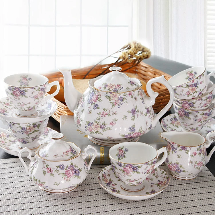 

Pretty Rose Gold Porcelain Tea Sets In Packing Tea Gift Box For Women