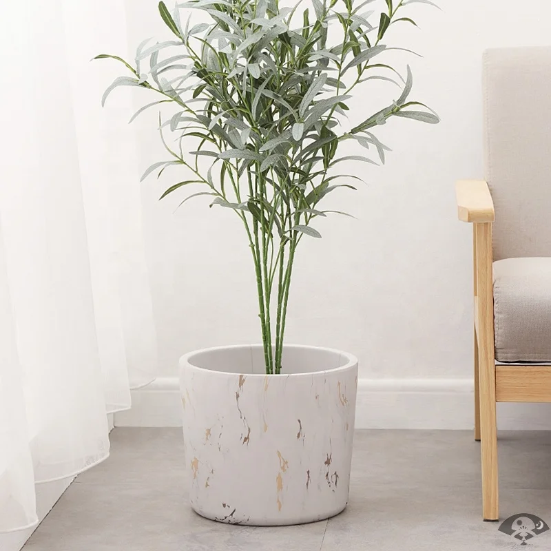

Marble pattern Nordic large cylinder ceramic flower pot creative plant pot ins home living room indoor and outdoor, As picture