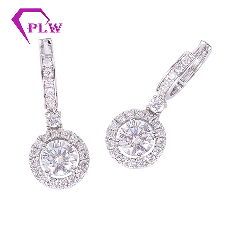 

New Arrival Custom 14K White Gold DEF 0.8ct Moissanite Huggie Earrings U Hoop Earrings birthday gift