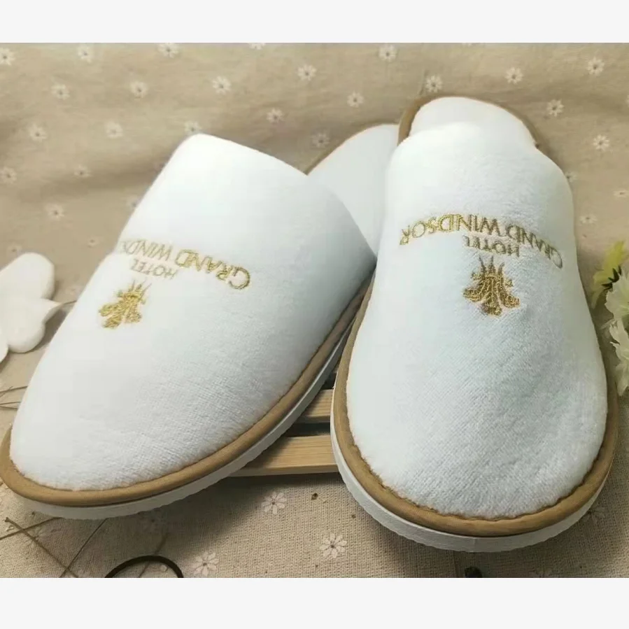 

Personalized White Disposable Hotel Slippers,High Quality Hotel/Spa Slipper