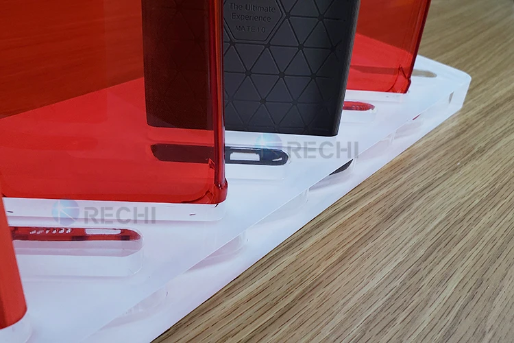 Rechi Countertop Retail Merchandiser Acrylic Display Stand For Mobile Phone Cover Clear Acrylic