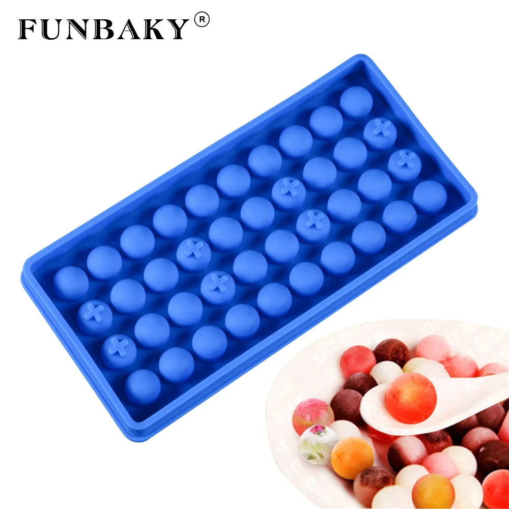 

FUNBAKY Ice silicone mold mini ball shape ice cube making multi - cavity low temperature resistant ice ball making tools, Customized color