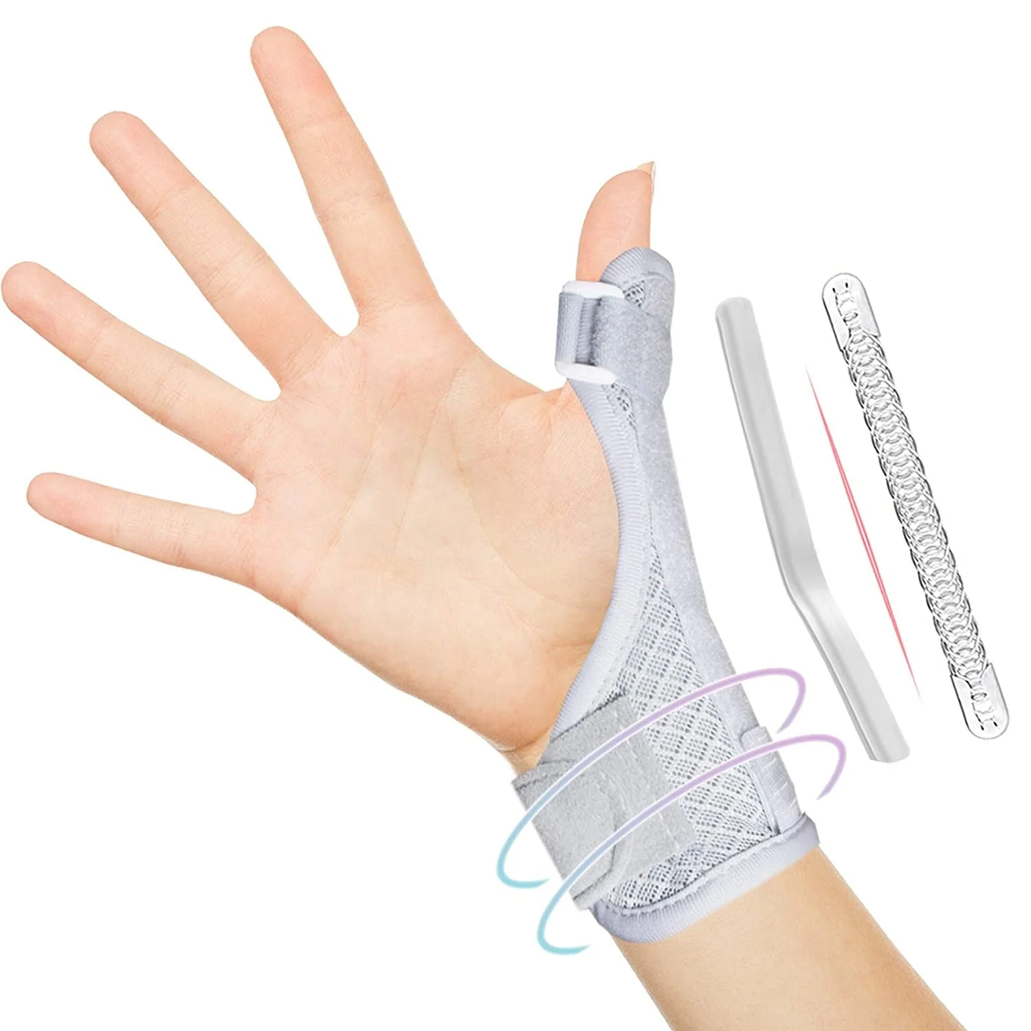 

Fits Both Right Left Hand Thumb Wrist Stabilizer Splint Thumbs Support Braces, Black, gray