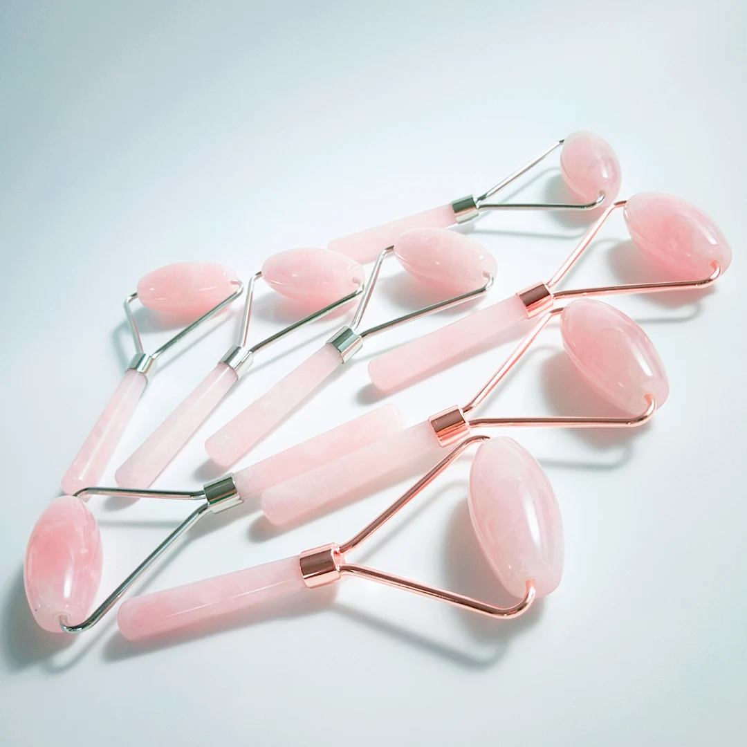 

202 facial roller natural single head mini crystal jade facial rose quartz jade roller for face