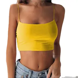 2021New Fashion Women Sexy Crop Tops Solid Summer 