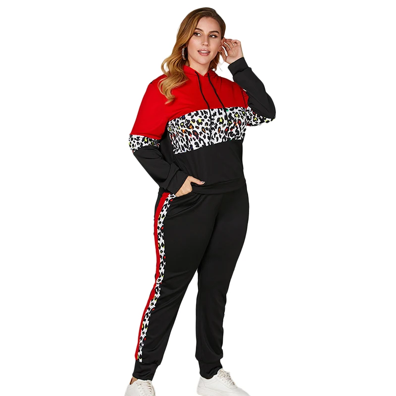 

2021 Women Fall Clothes S - 4XL Plus Size 2 piece hoodie sets