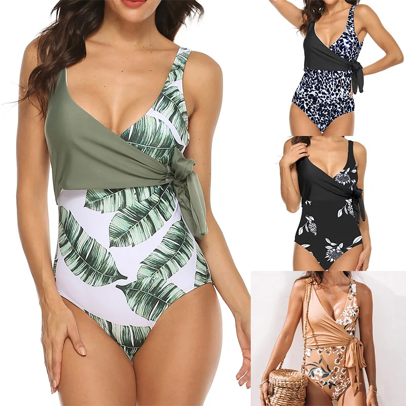 

Summer Beach Wear One-piece Bikini Women Girl Sexy Swimsuit Printing Swimming Bathing Suit Backless Strappy One Piece Swimwear, Picture showed