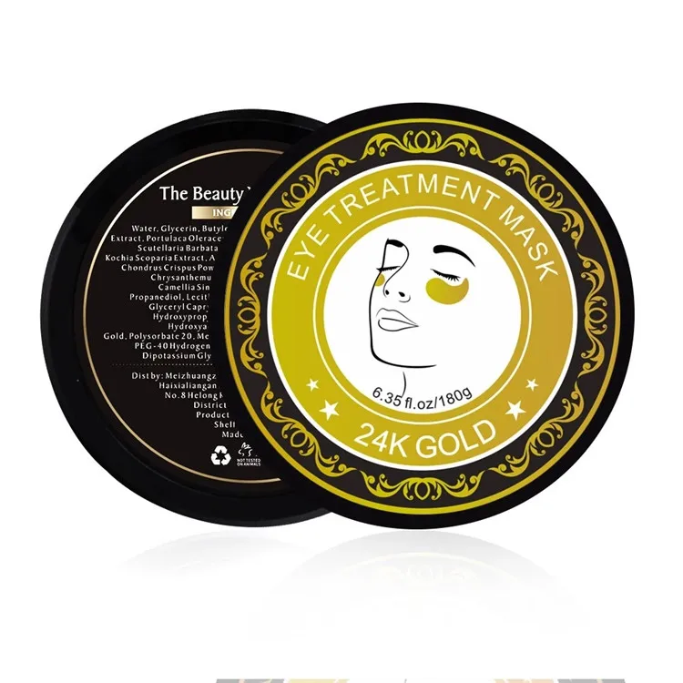 

In Stock 180g 24K Gold Eye Mask Remove Dark Circles Collagen Eye Mask Private Label Under Crystal Gel Eye Patches