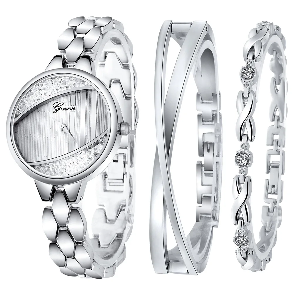 

A Latest Design steel Quartz Wrist Fashion jewelry gift set For Ladies luxury watches