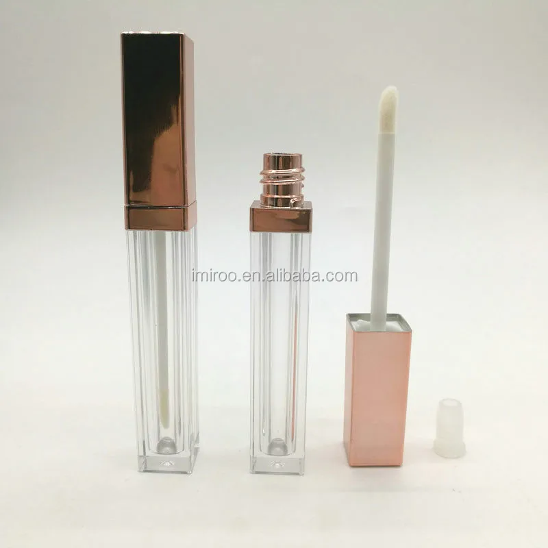 5ml Empty Rose Gold Lip Gloss Tubes Plastic Square Liquid Lipstick