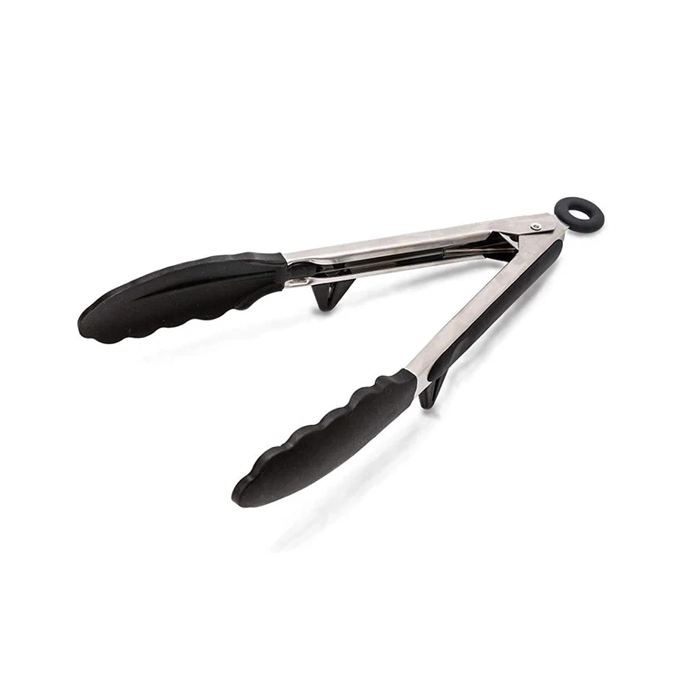 

Silicone Tongs Kitchen Tongs with Locking Head for Cooking Premium BPA, Black