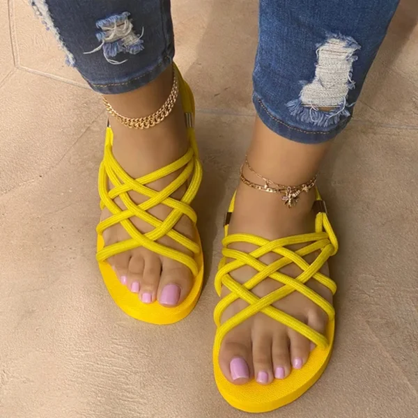 

Candy Color Cute Sandal for Girl Summer Casual Shoes Big Size 43 Slip On Open Round Toe Flat Heel Fashion Sandal Women, Black,pink,red,yellow,green