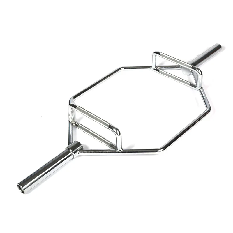 

Gym fitness equipment hexagonal Barbell Weight lifting barbell bar, Silver