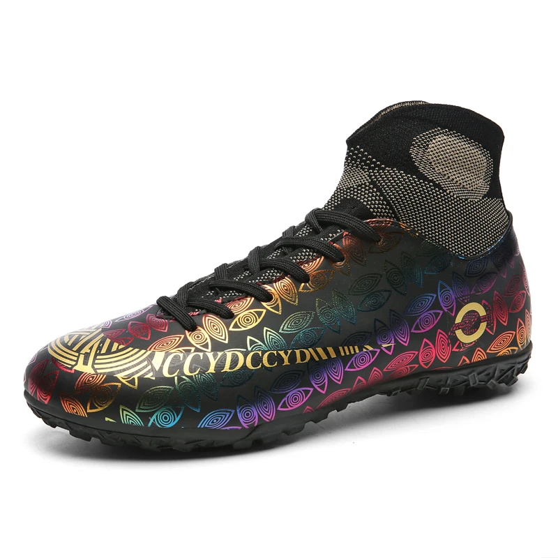 

New listed football shoes men's and women's couple high top Ag long nail outdoor competition training shoes