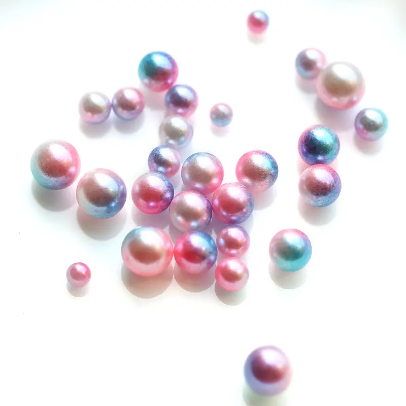

Colors 3mm-8mm Colorful Shiny Flame Beauty No Holes ABS Round Pearls Garment Beads for Wedding Dress Decoration Accessories