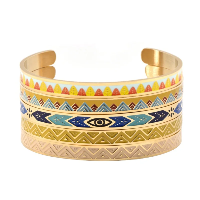 

New Arrivals Fashion Jewelry Gold Plated Stainless Steel Bangle Bracelet Accessories for Women