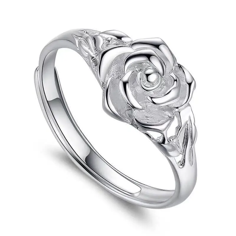 

New Fashion Retro Flower Adjustable Stainless Steel Rings Jewelry Women Free Shipping Wholesale Items To Business