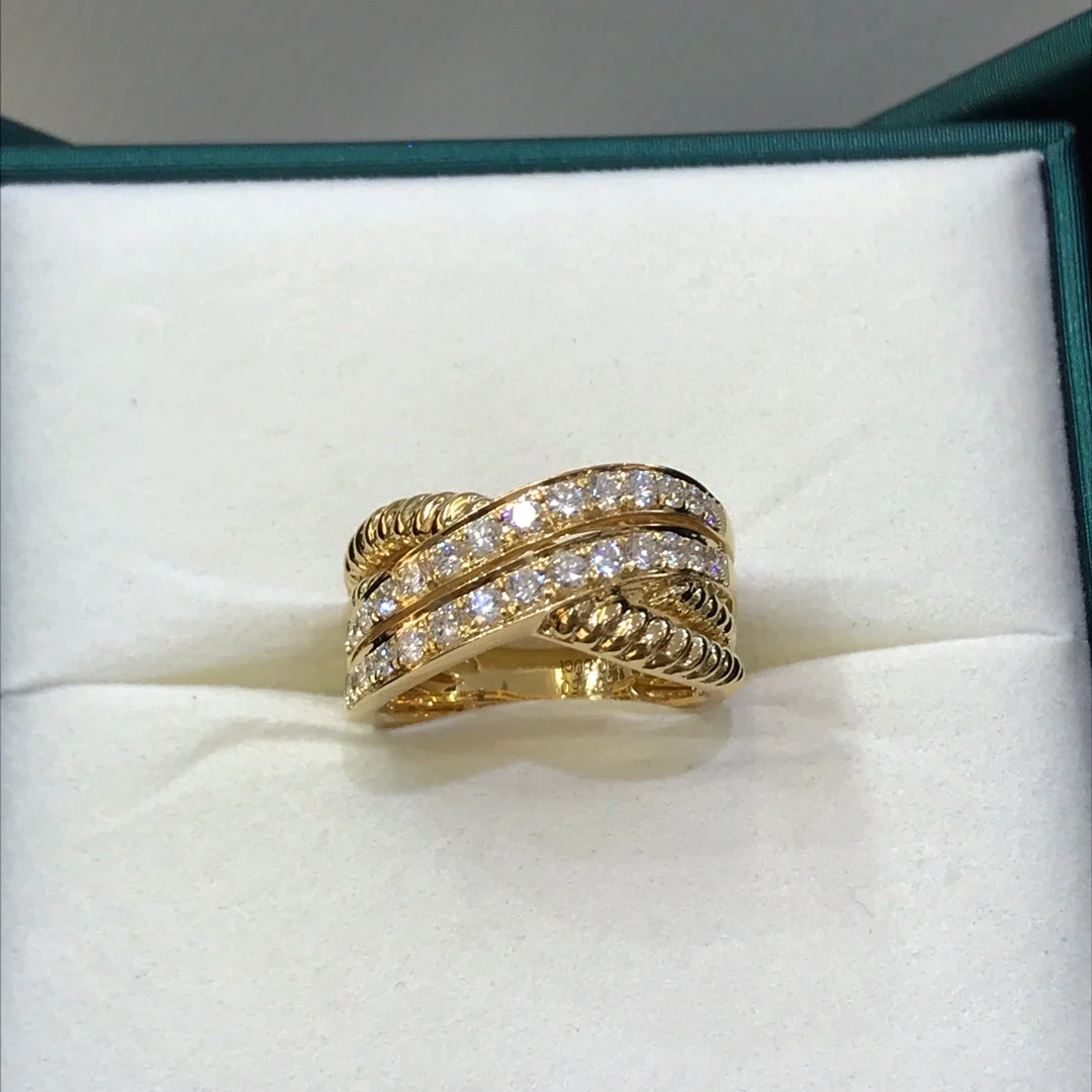 

Dropshipping Anniversary Engagement 18K Gold Diamond Rings 18K real gold with natrual diamond ring