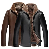 

Men's Leather Jacket PU Coats Thermal Outerwear Down Jackets Mens Clothing
