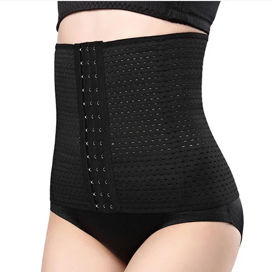 

Breathability Polyester Fajas Waist Trainer Band Tummy Training Girdle Belt Body Shaper Shapewear, Black,apricot