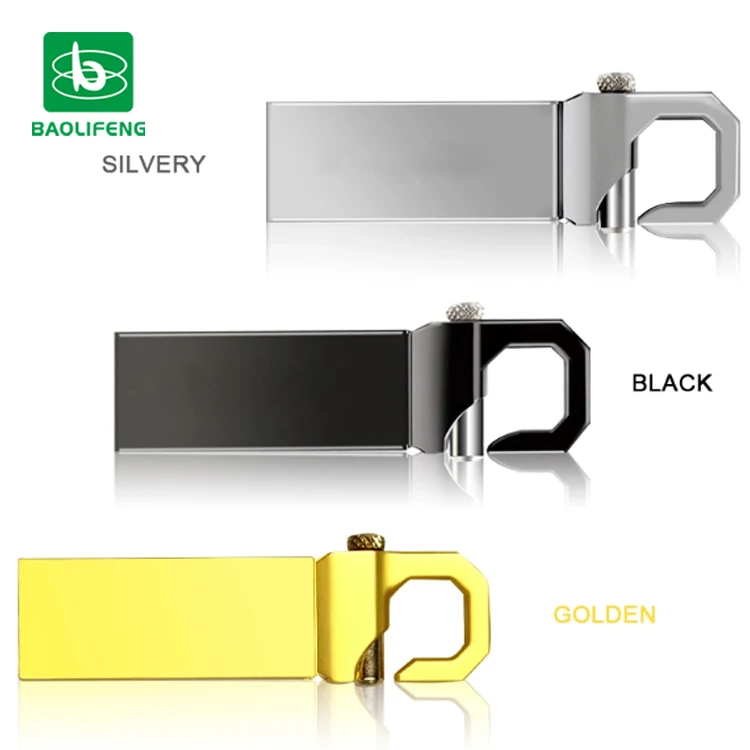 Metal Mini Hook Stainless Steel Waterproof Keychain USB 2.0 Memory Flash Stick Pen Drive 8GB 16GB 32GB - ANKUX.COM