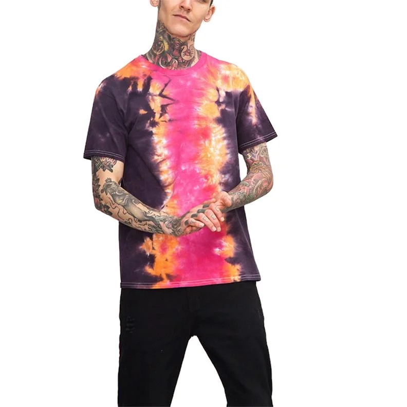 

Premium cotton oversized men tiedye t shirt,Custom 100% cotton Hip hop short sleeve tie dye t-shirts unisex, Customized color