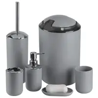 

Bathroom Accessories Set,6 Pcs Plastic Gift Set (Grey) f