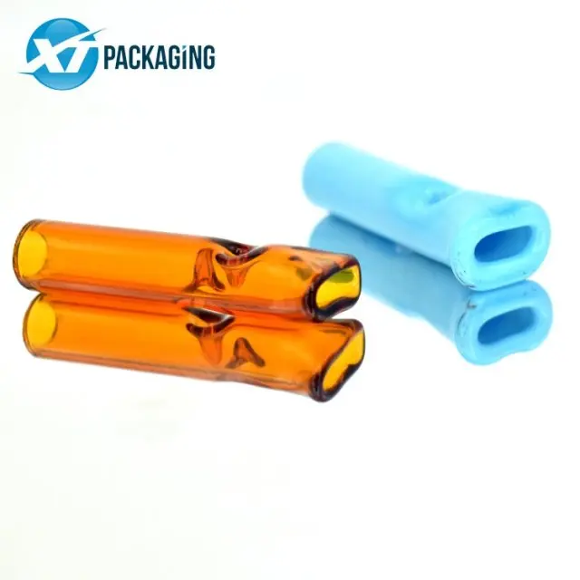 Custom Clear Round Glass Blunt Tip For Preroll 8mm 11mm Black Glass