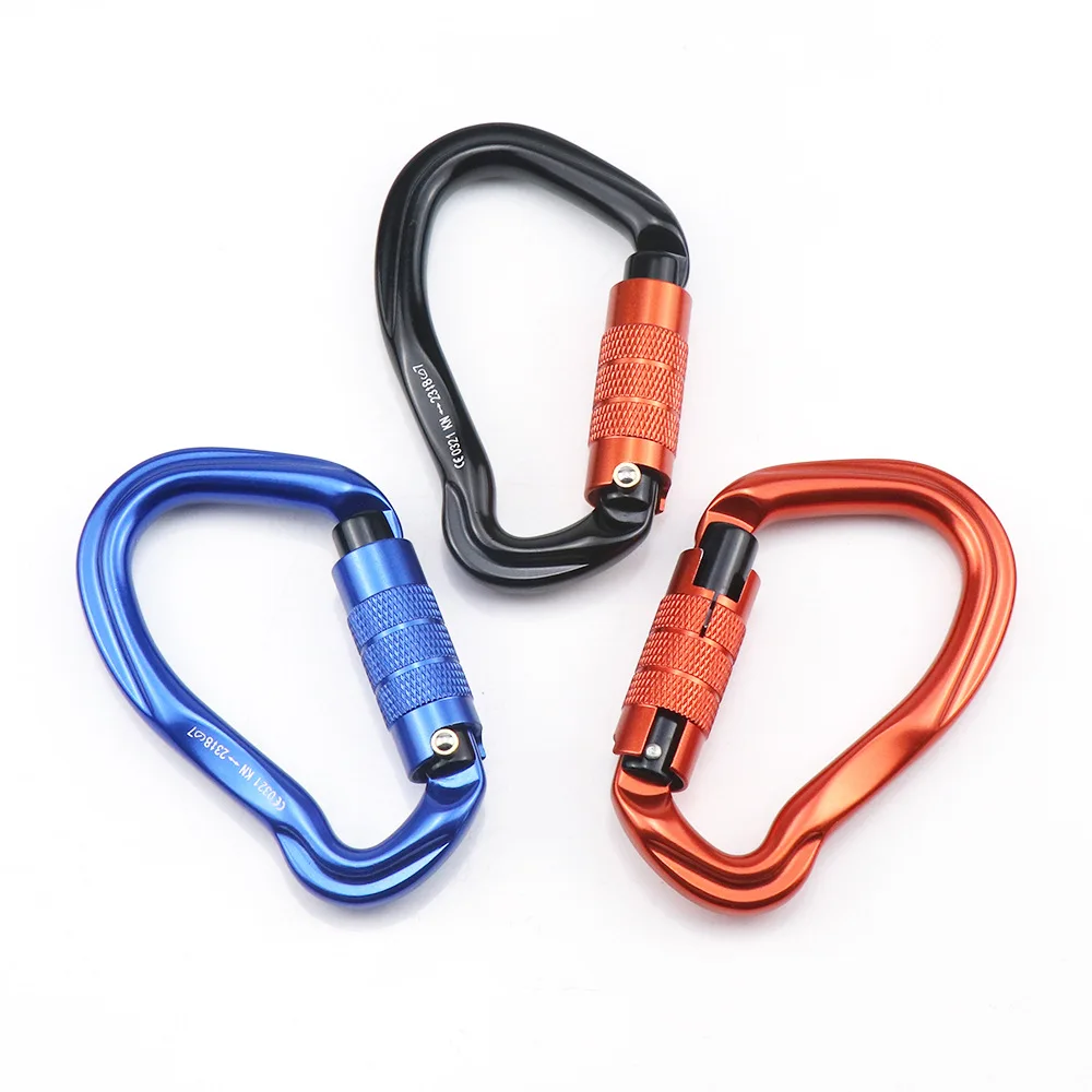 

High quality outdoor Climbing auto-locking aluminium carabiner snap hook climbing hook, Customized color