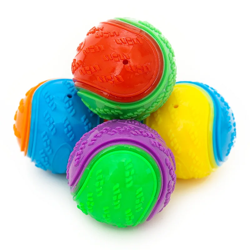 

High Quality Wholesale Squeak Rubber Dog Chew Toy Balls Interactive Dog Ball Toys Tough Ball Toys pet supplies