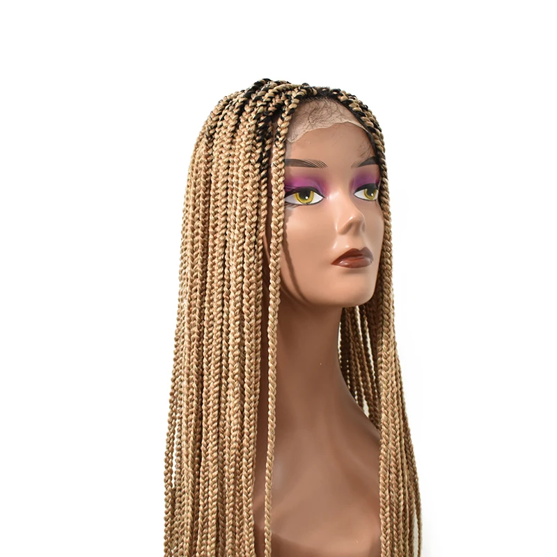 

2022 hot selling hair vendors wholesale price hd transparent lace wig colored braid wigs