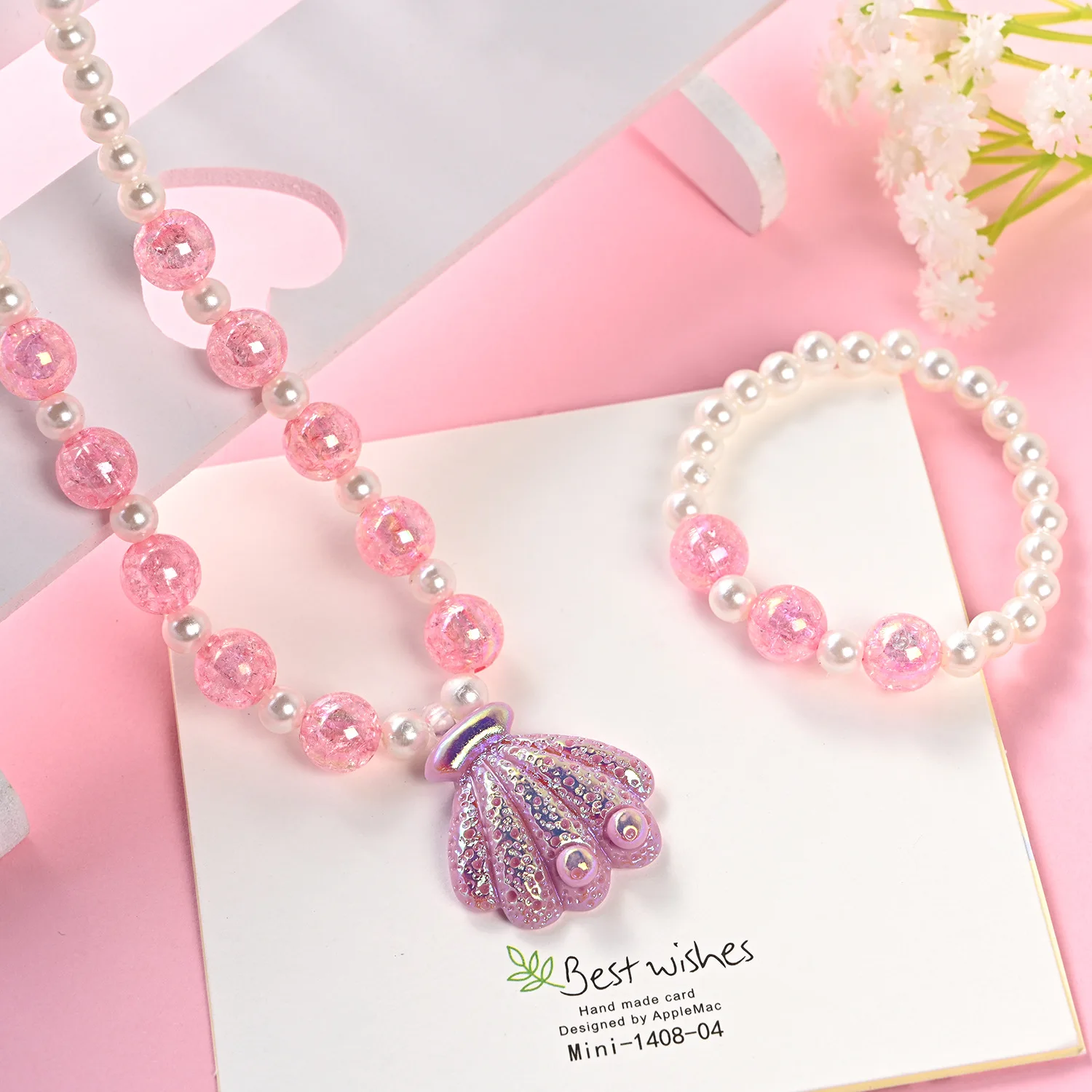 

Fashion Children Jewelry accessories colorful beads Necklace Bracelet Set