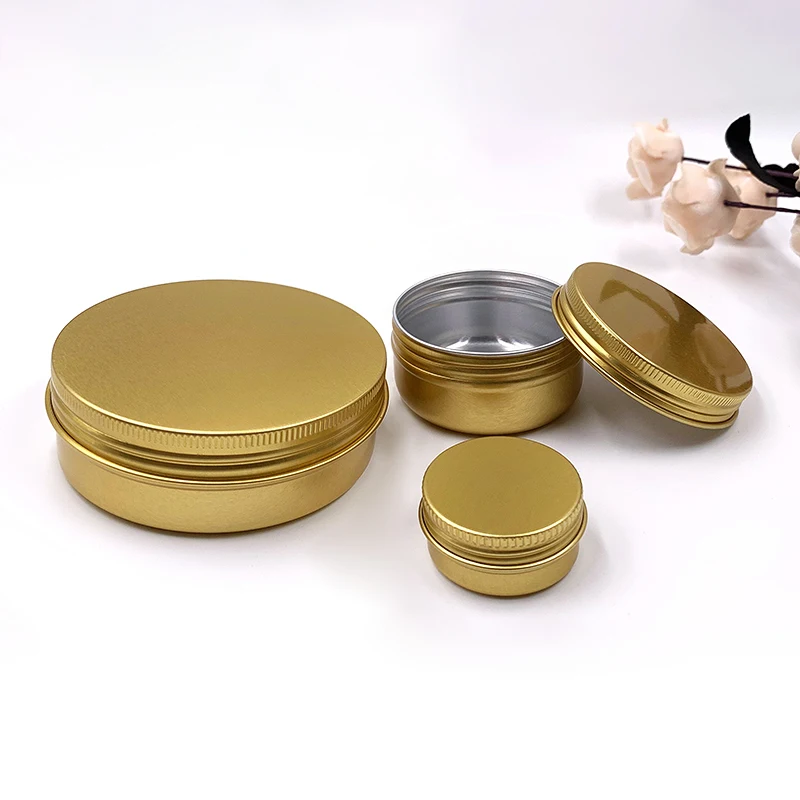 

5ML-250ML Custom Rose Gold Cream Container And Packaging Metal Tin Box Tin Can Aluminum Cosmetic Jar With Screw Top