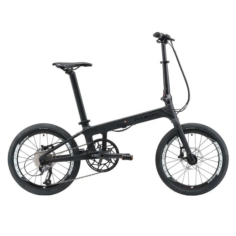 

KABON Wholesale Factory 20" Hidden Folding Carbon Frame folding bike mini folding bike 9 speed bicycle, Black red/black blue/black/chameleon