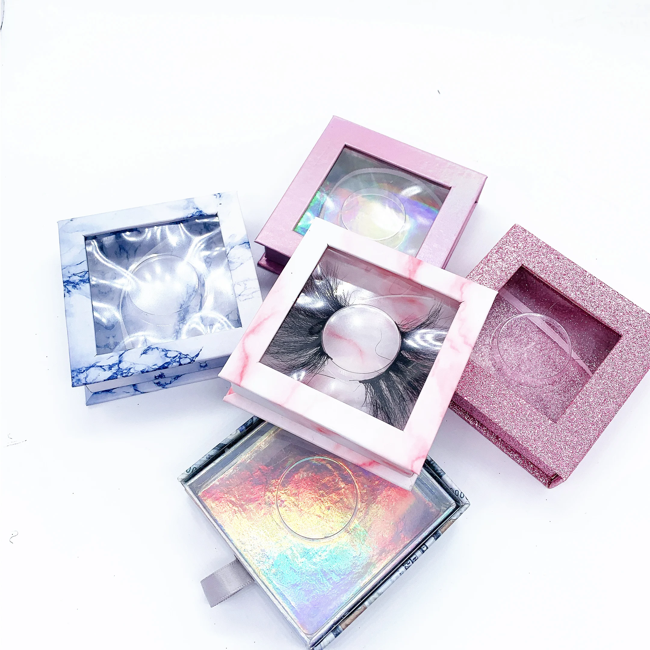 

Free Sample 3d real mink eyelash magic eyeliner custom design box eyelash, Black color