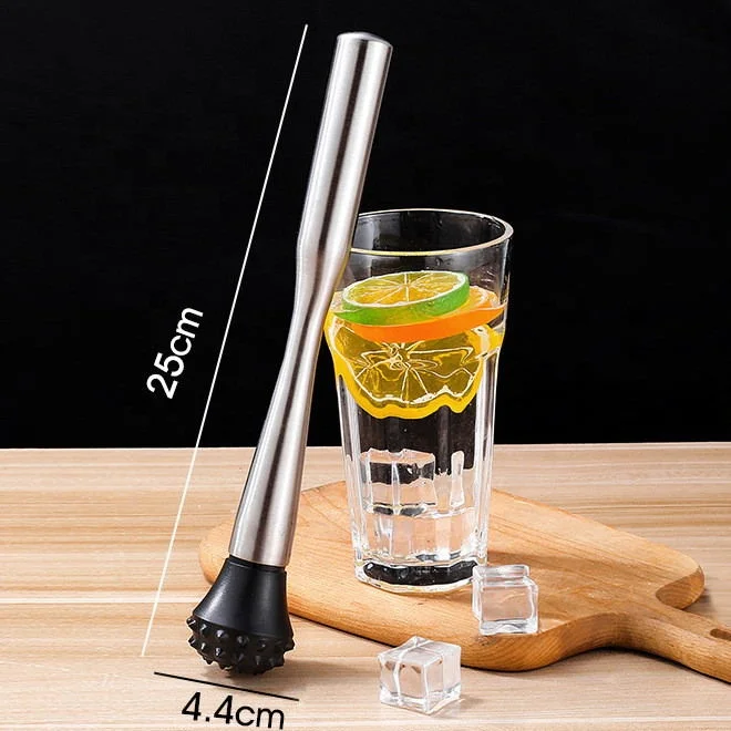 

Muddler new hot sale professional uucustomized stainless steel ice sugal lemon muddler crusher for bar, Silver ,gold , rose gold, black, colorful