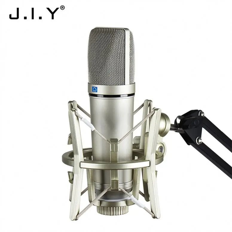 

New Arrival Condenser Microphone With Mic Shock Mount Holder, Champagne