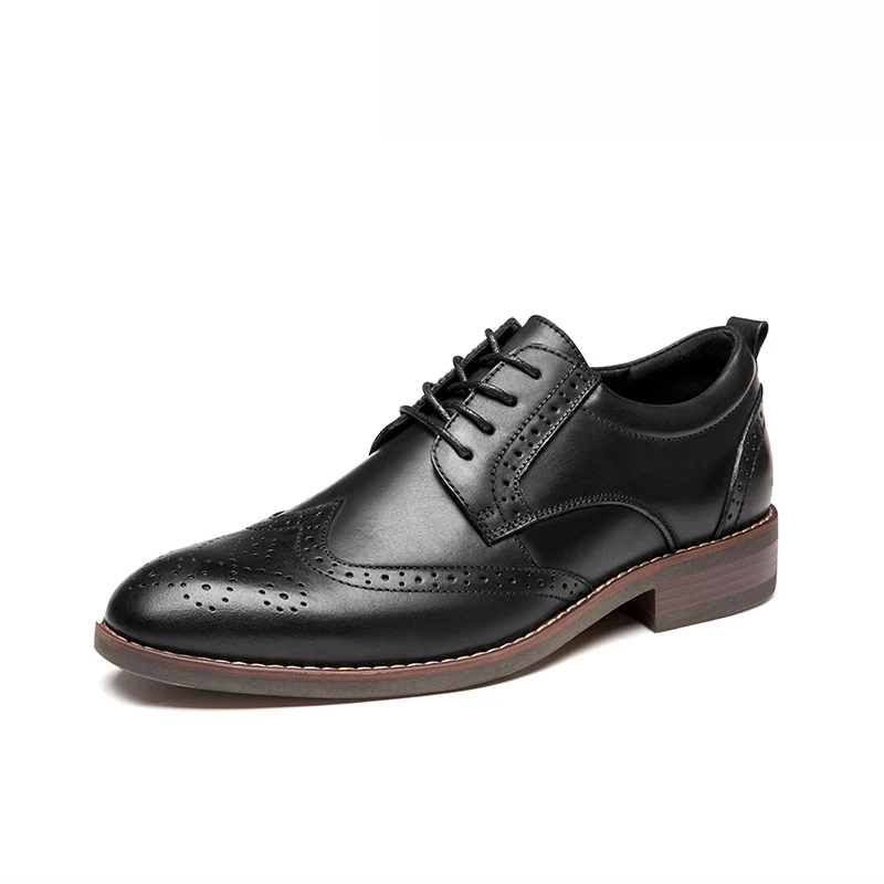 

Laoks Mens Dress Shoes with Genuine Leather in Classic Brogue Oxford Formal Shoes for Men, Black brown
