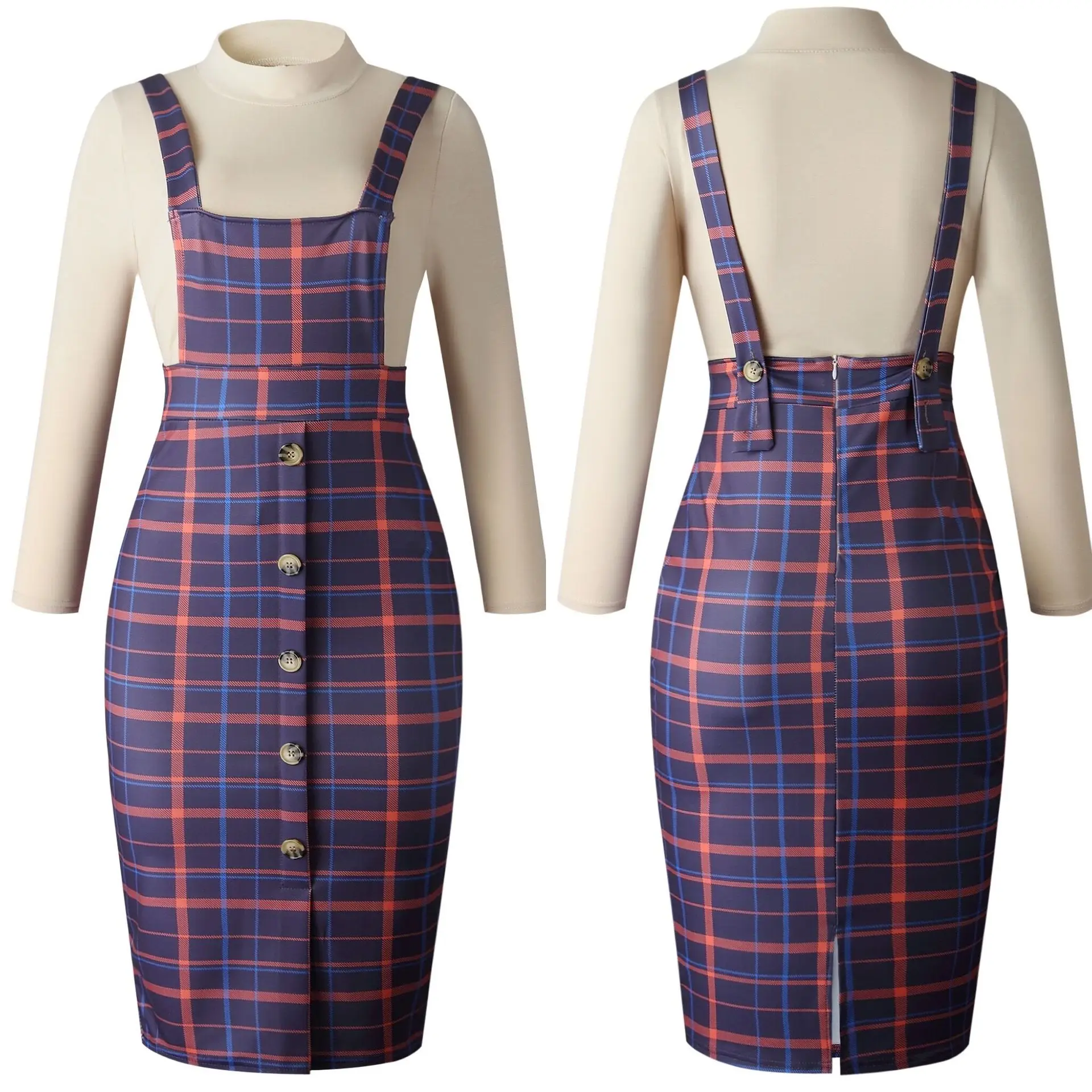 

women's Career Dresses Women Long Sleeve Two Pieces Sets Lady Elegant Office Bodycon Dress Wholesale