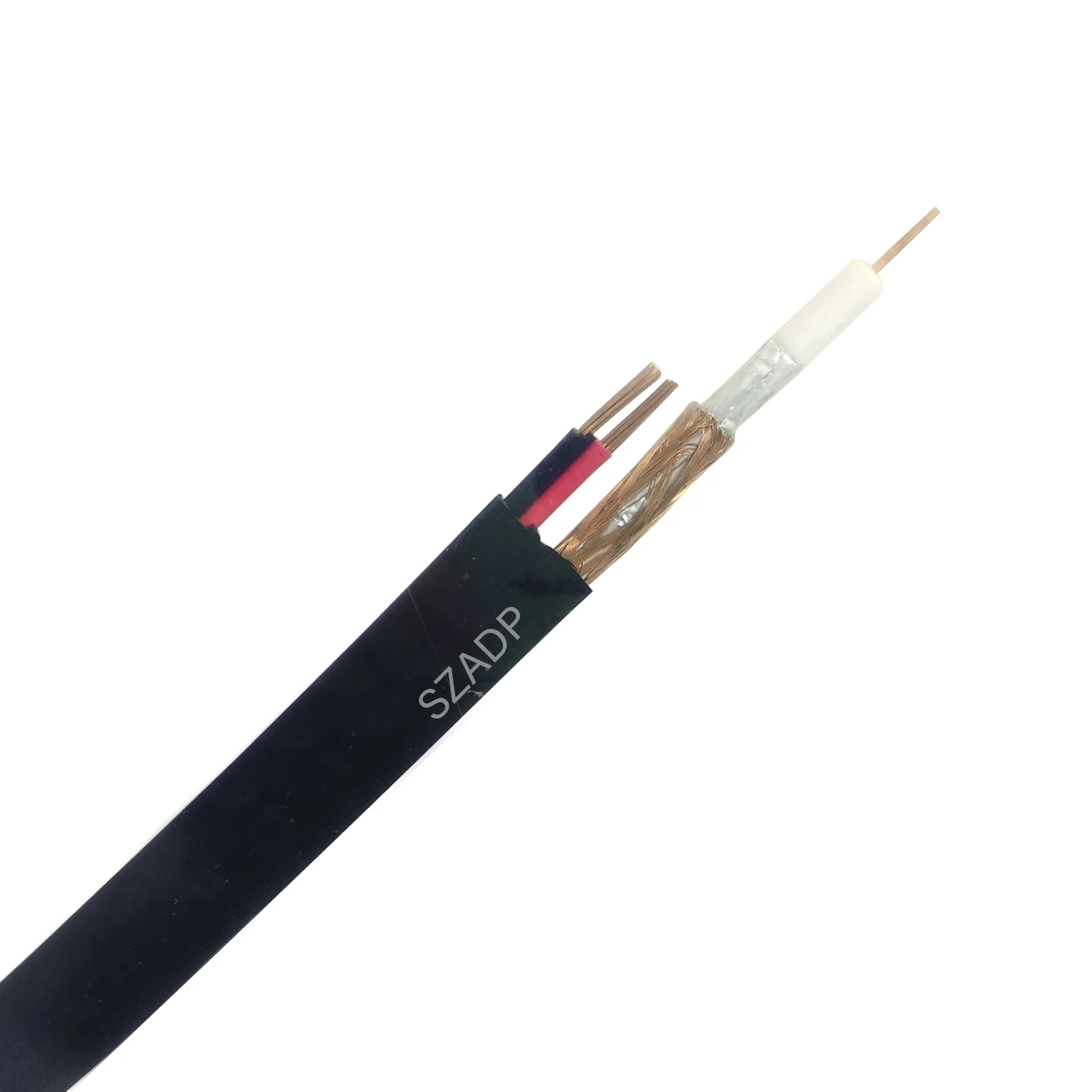 1.02mm Bc Rg6 +2c 0.75mm Power Cable +96*0.12 Cca Braiding Coaxial
